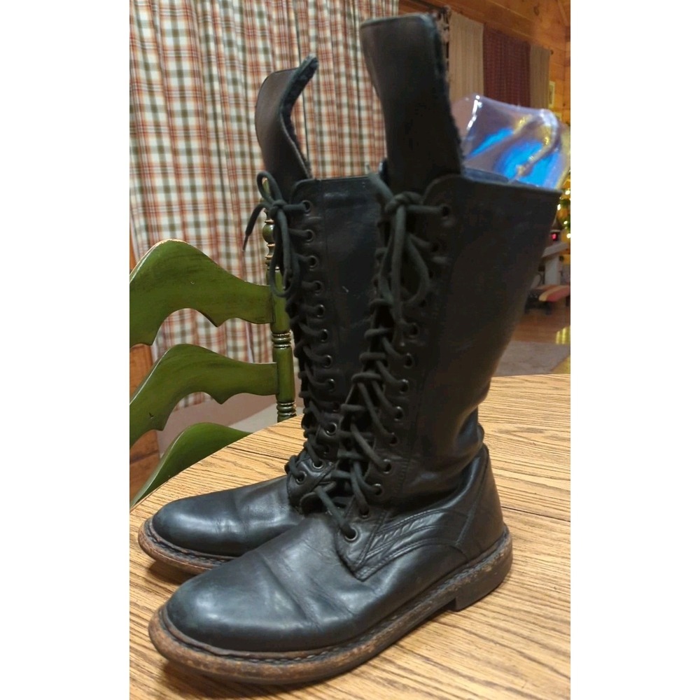 Vintage Authentic Made In Italy Sherpa Lined Burberry Combat Boots 39.5 US 9.5